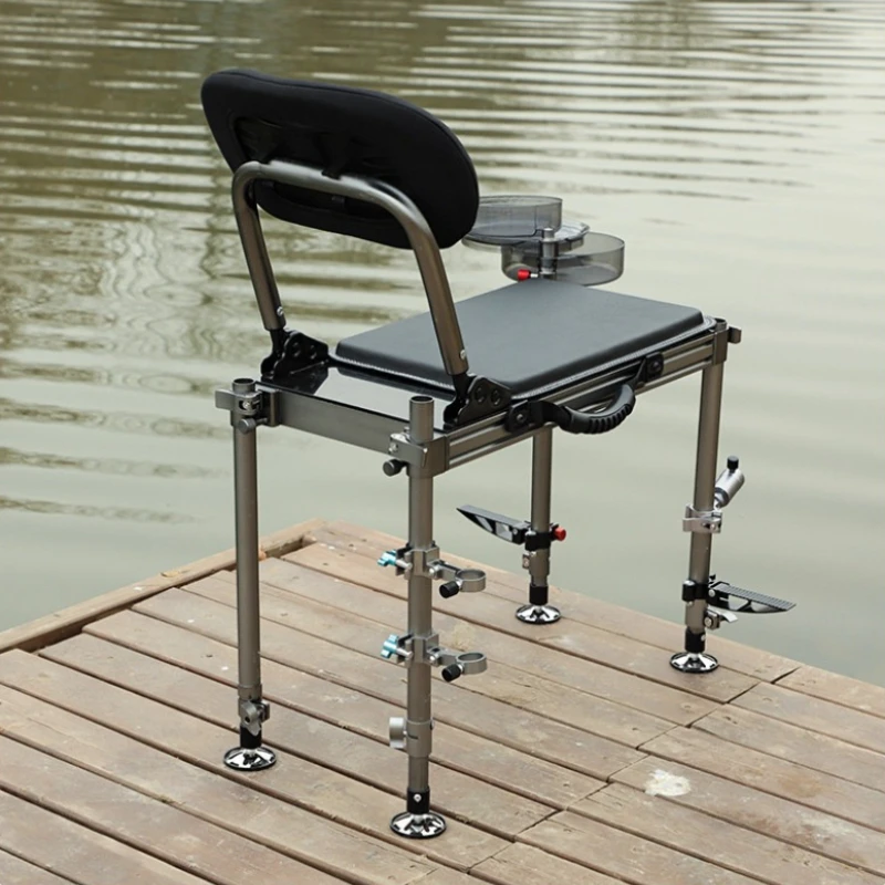 Ultralight Portable Fishing Chair Mini Folding Camp Seat Aluminum Alloy Backrest Compact Outdoor Stool for River Bank Anglers