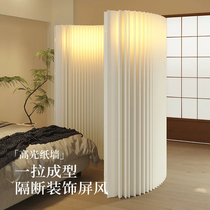 Paper screen partition luminous beauty salon women's clothing store background wall office exhibition simple