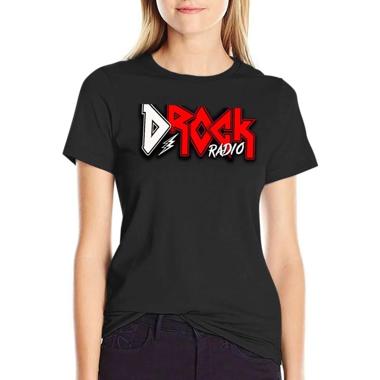 D-Rock Radio T-Shirt Blouse funny tees western t-shirt dress for Women