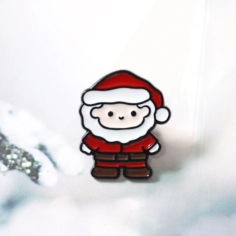 Uomo albero di natale pupazzo di neve Pin simpatico cartone animato spille natalizie babbo natale Elk Gingerbread