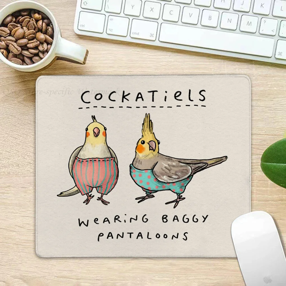 Cockatiel Mousepad Small LockEdge Mouse Pad For Gamers, Computer Desk Pad, Rectangular Anti-slip Rubber