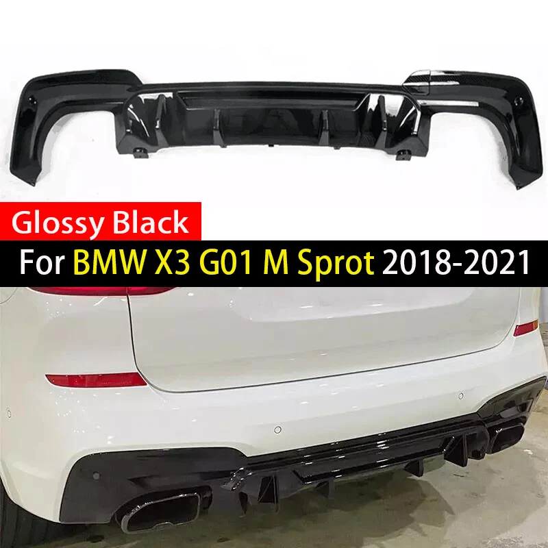 Car Rear Bumper Diffuser Lip Spoiler Rear Splitters Guard Chassis Deflector For BMW G01 X3 Pre-Lci M Sport bumper 2018-2021