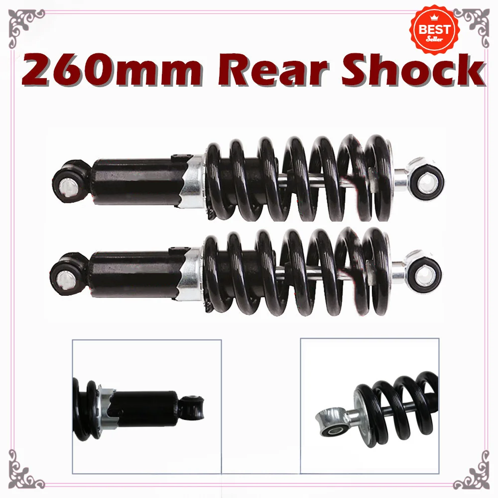 

TDPRO 2PCS 260mm 10" Rear Shock Absorber Shocker Motorcycle Motorbike ATV UTV Quad Scooter Accessories Easy to Install