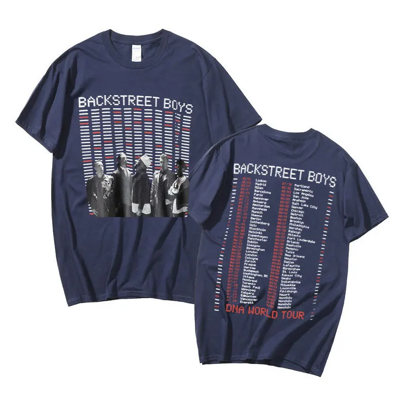 Vintage Backstreet Boys DNA World Tour Graphic Tshirt Men Women Fashion Oversized T-shirts Pop Music Boy Band Bsb Group T Shirts