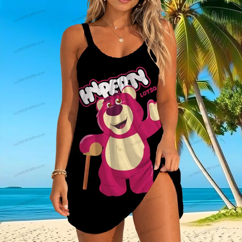 

Женское платье Disney LOTSO, женское пляжное платье на бретельках, новые платья 2026 года, летняя одежда в стиле аниме бохо, платья средней длины, юбка Y2k