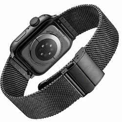Breathable Milanese Loop Compatible with Apple Watch Series 11 10 46mm 49mm 45 44 41 40mm Silver Black Mesh Metal Band