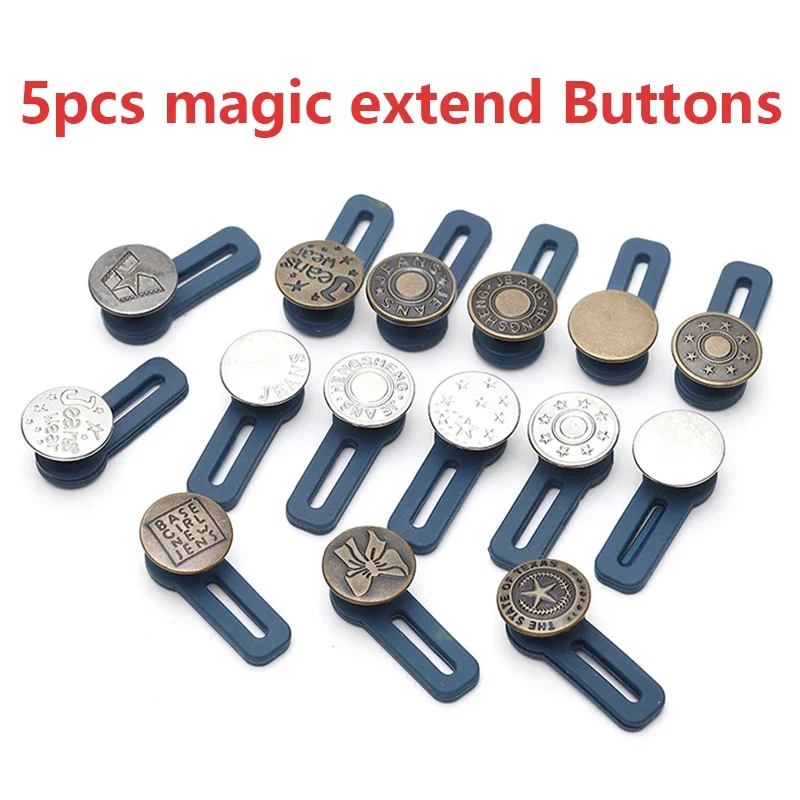 5pcs Waist Adjustable Extender Button Pants Sewing Circumference Small To Large Extension Adjustment for Trousers