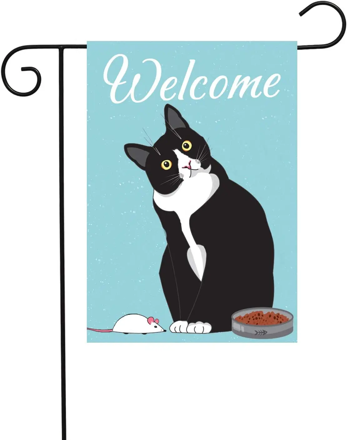 PANHUI Black Cat Welcome Garden Flag,House Decorative Seasonal Outdoor Yard Lawn Double Sided Flag 12 x 18 Inch KKL AAL