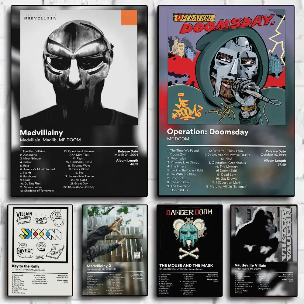 Rapper M-MF DOOM Painting Calligraphy Canvas HD Poster Waterproof Fade Resistant Wall Art Print for Home Decor