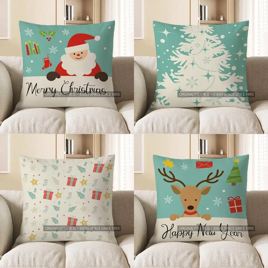 

Домашний декор, декоративная наволочка с рисунком Санта-Клауса и Рождества, подходит для дивана, спальни, автомобиля, наволочка