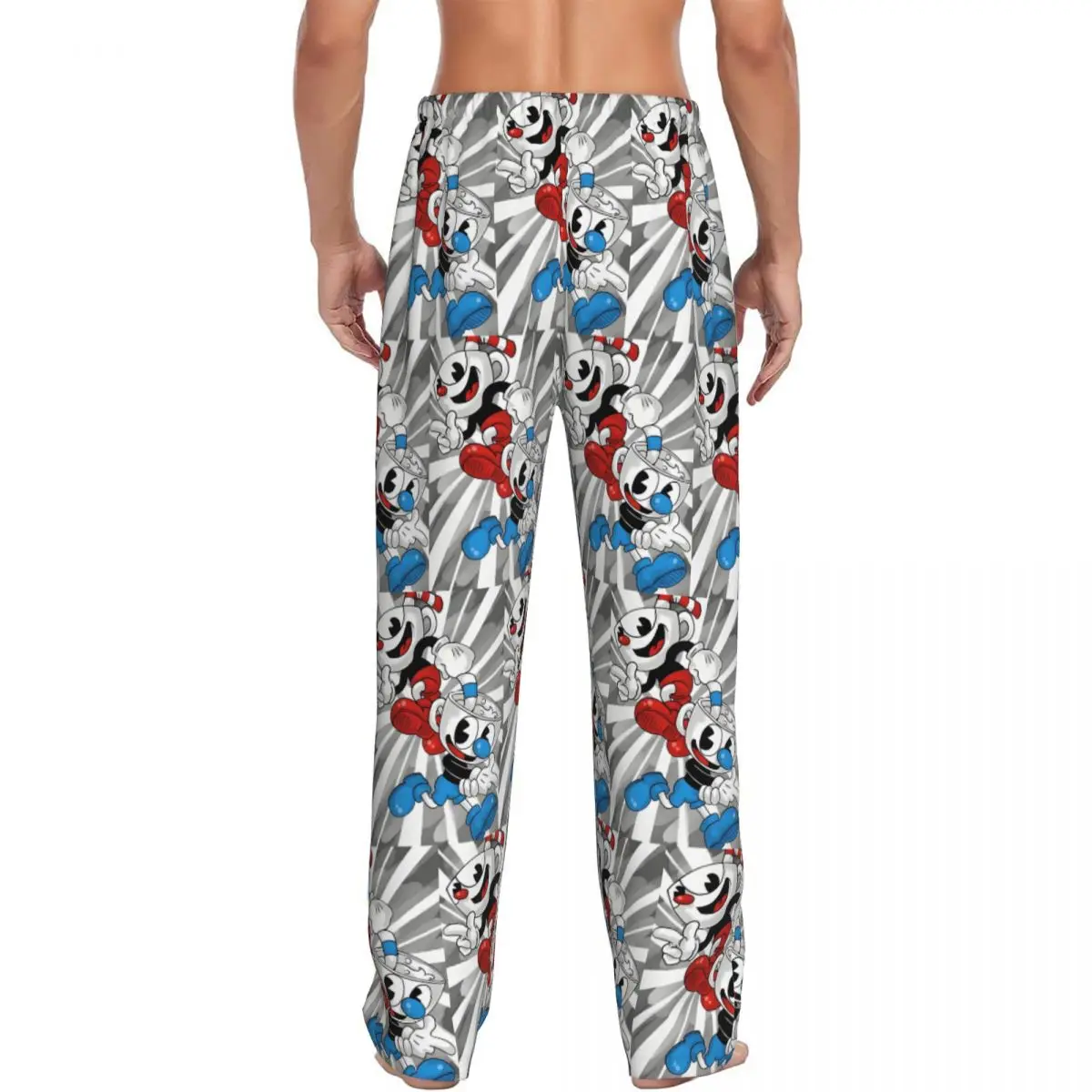 مخصص Cupheads بيجامة السراويل ملابس خاصة للرجال حزام مطاط Mugman لعبة صالة النوم قيعان مع جيوب #3