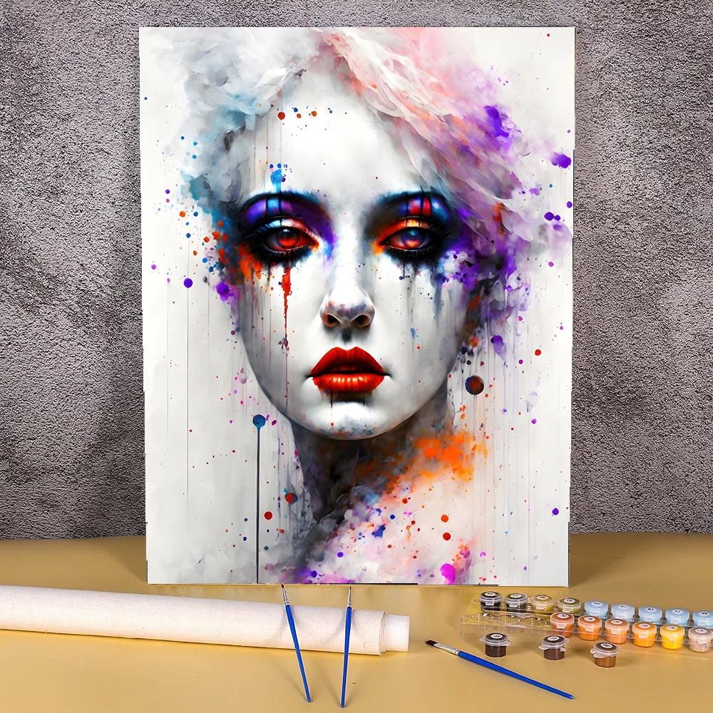 50x70cm Acrylic Paint By Number Colorful Women Oil Painting By Number On Canvas Diy Set Portrait Home Decor Wall Art Crafts