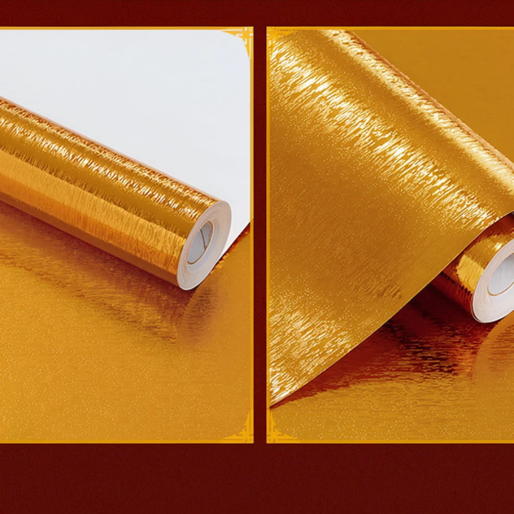 Heatproof Golden Decorative Sticker Peel And Stick Wallpaper For Home Altar Temple Table Furniture Protection Moisture Proof