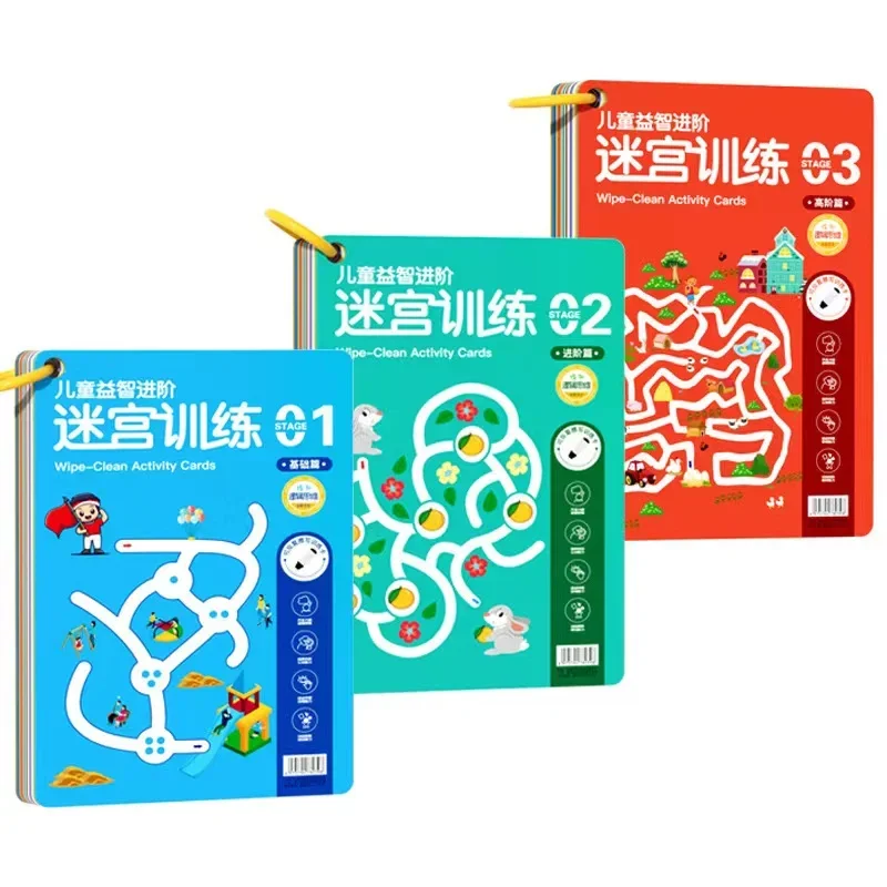 Concentration Maze Training Book Pen Control Training Book Reusable Tracing Workbook Children Montessori Drawing Education