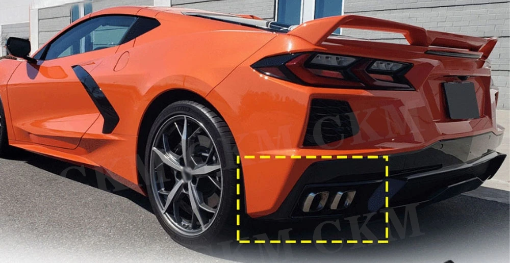 ألياف الكربون الجانب الجناح المصد الخلفي الخائن زعانف لشروليه كورفيت C8 2020-2021 سيارة الخلفي المضادة للخدش الجنيحات FRP