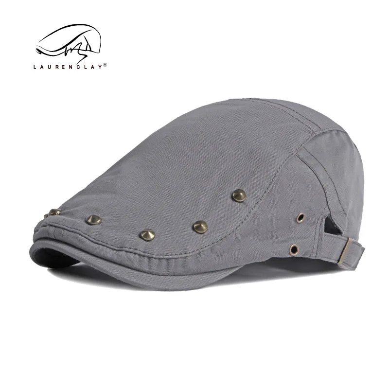 Casual Men Women Hats Retro Berets Cotton Visors Studs Hip Hop Flat Caps Artist Peaked Newsboy Cap