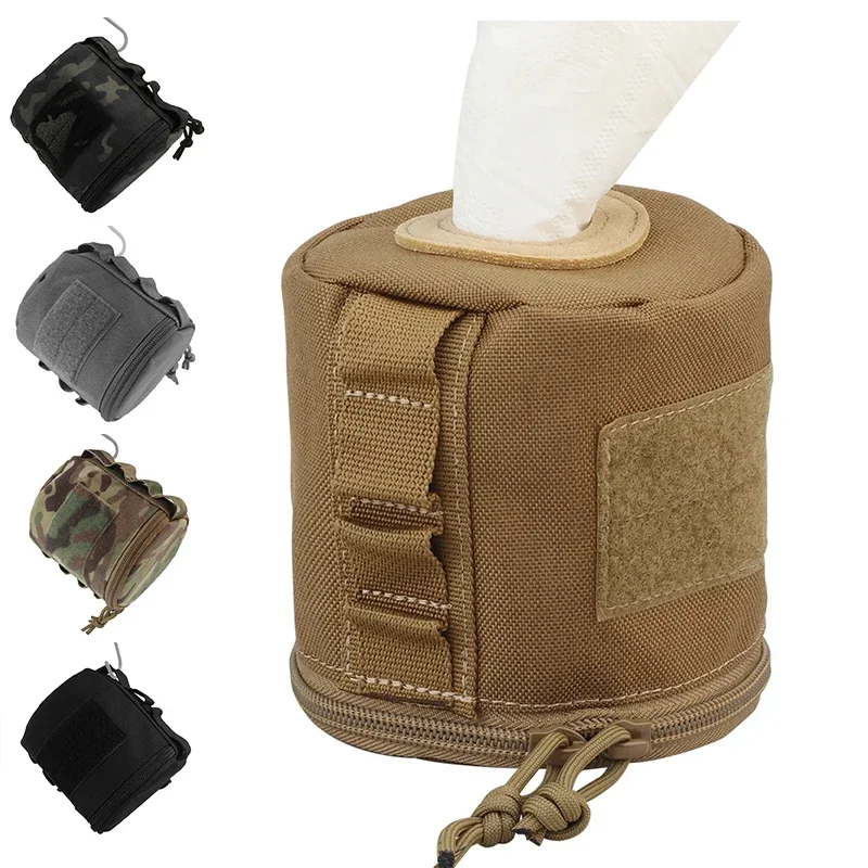 Portable Toilet Roll Paper Bag Toilet Roll Holder Molle Pouch Hiking Tissue Paper Bags Outdoor Hiking Tool