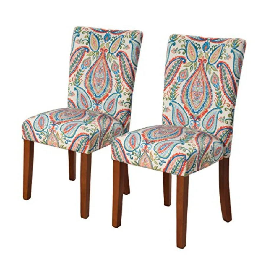 

Parsons Classic Upholstered Accent Dining Chair Set of 2 Colorful Paisley