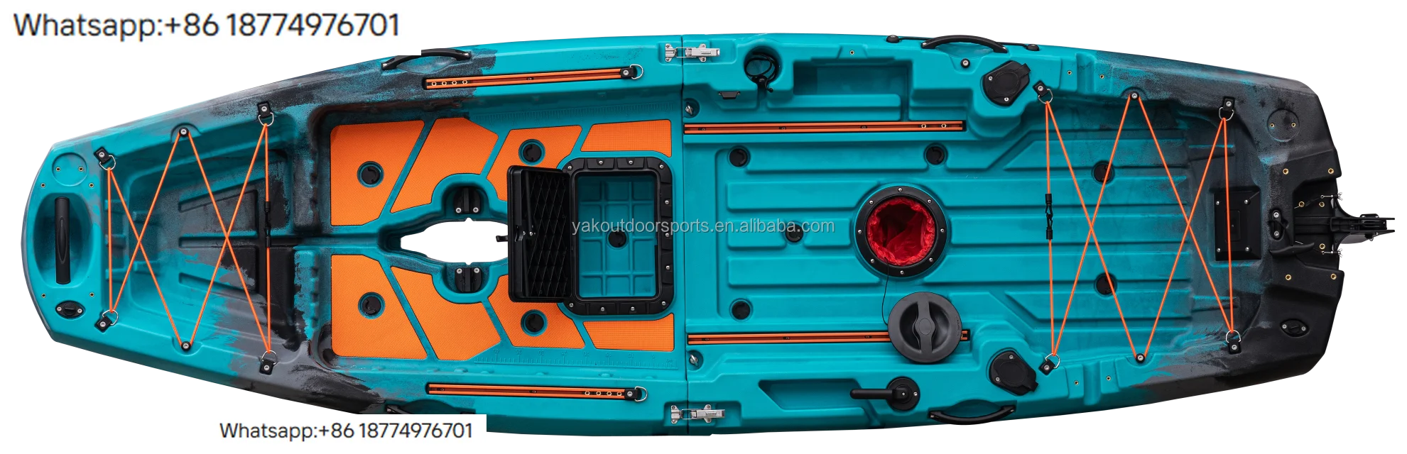 

2025 New Modular 9ft Wide Stable Motorized Ka Easy Store Plastic Fishing Kajak with Pedal Drive 3 Person Capacity