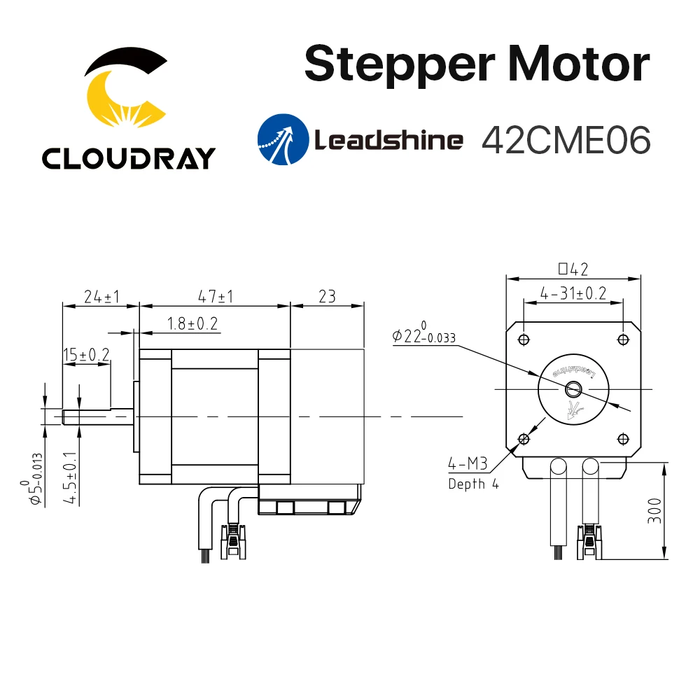 Leadshine Nema17 Kit Driver motore passo-passo chiuso a 2 fasi con Encoder 0.6N.m 2.5A motore passo-passo e cavo senza 1.5M