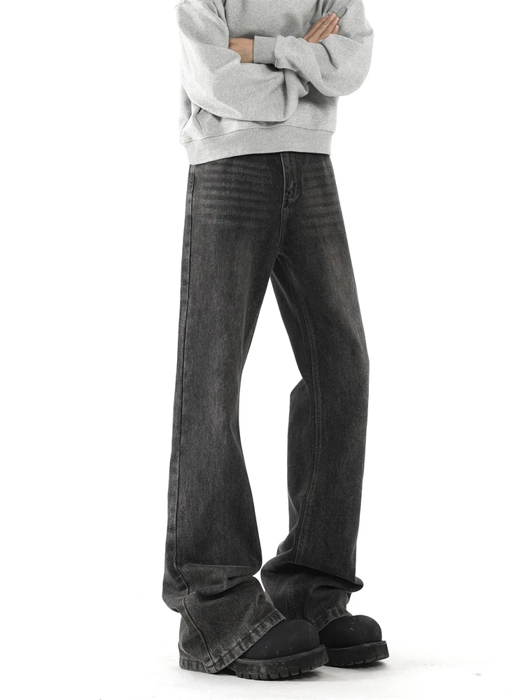 

American Sle Vintage Flared Jeans Men's Slim Straight Leg Jeans Cleanfit Spring Autumn Wear Resistant Loose Fit Jeans