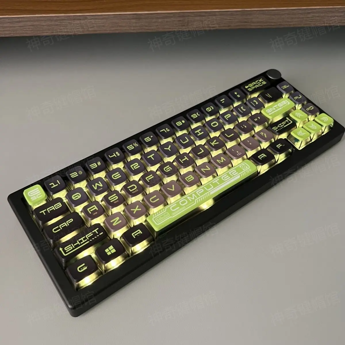 121 Keys Future fluorescent green theme ASA Keycaps Set PBT ASA Profile Key Caps for Mechanical Keyboard Keycaps