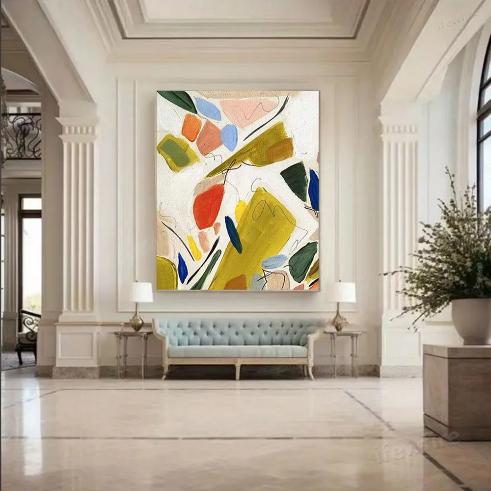 

100% Hand Painted Oil Painting on Canvas Night View of New York City Landscape Wall Art Pictures for Living Room Home Decor