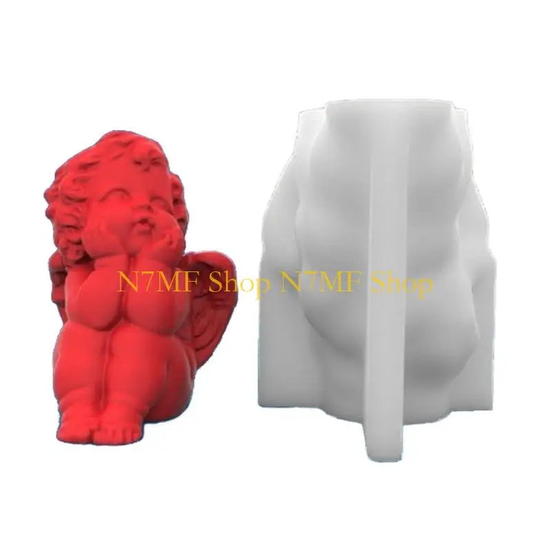 

N7MF Little Angel Shaped Silicone Molds DIY Molds Table Ornament Making Tool