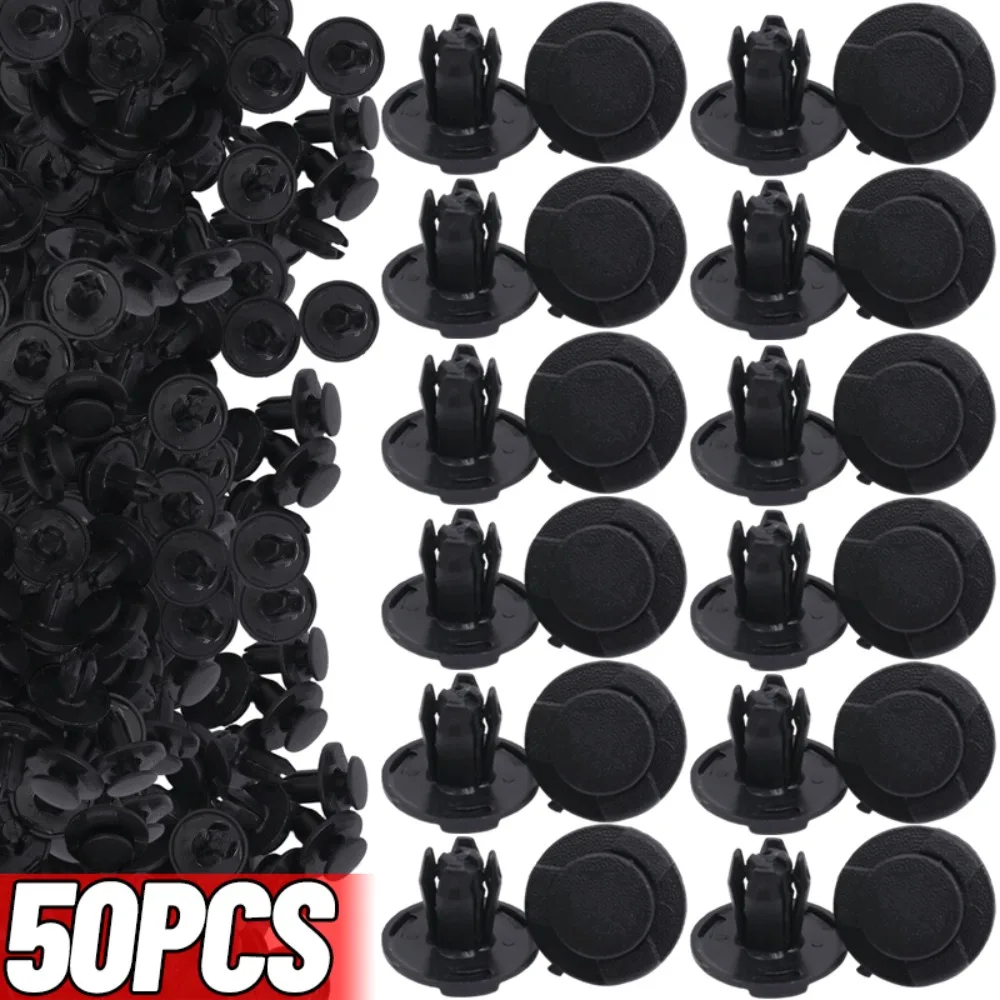 

50/10pcs Diameter 8mm Black Plastic Auto Fasteners Rivets Clips Vehicle Car Bumper Door Panel Fender Liner Clips Retainer