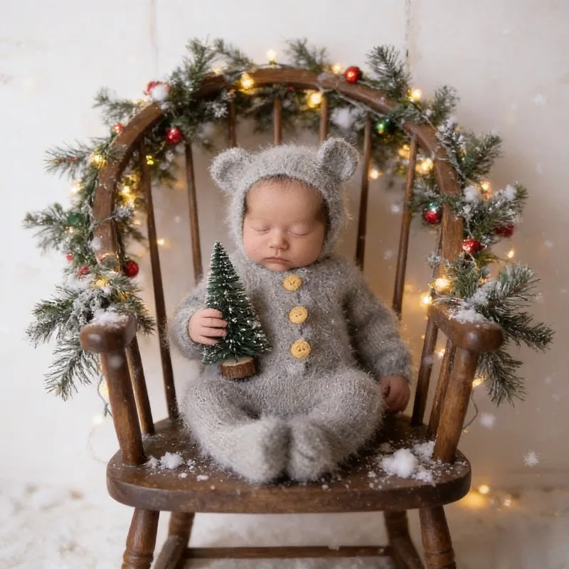 

Hand Knitted Newborn Photography Outfit | Baby Photo Shoot Props Clothing Set, Pure Handmade