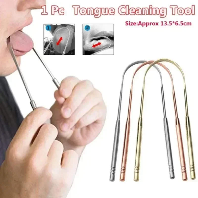 

Stainless Steel Tongue Scraper Tool Cleaning Coated Tongue Toothbrush Oral Hygiene Care Tool