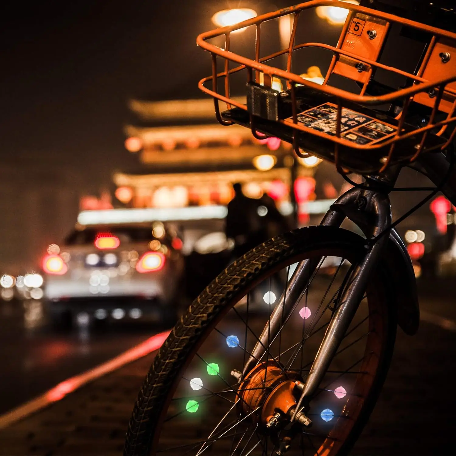 Bike Spoke Beads Glow in The Dark That Make Noise- Plastic Round Multicolor Luminous for Kids Bicycle Wheel Decorations (216PCS)