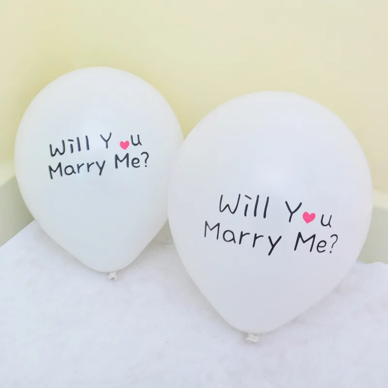 12inch Printed Latex Balloon Will You Marry Me Balloon Decoration Atmosphere Helium Baloon Floating Valentine's Day Proposal Glo