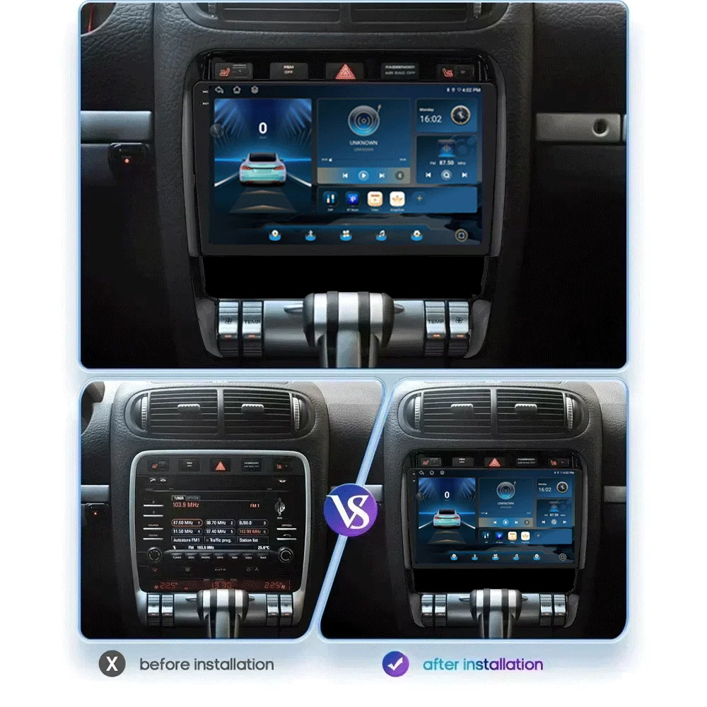 Radio samochodowe Android 16 Carplay Auto dla Porsche Cayenne I 1 9PA 2002 - 2010 Odtwarzacz multimedialny GPS Stereo Kamera 360 4G+WiFi BT DSP — zdjęcie 3