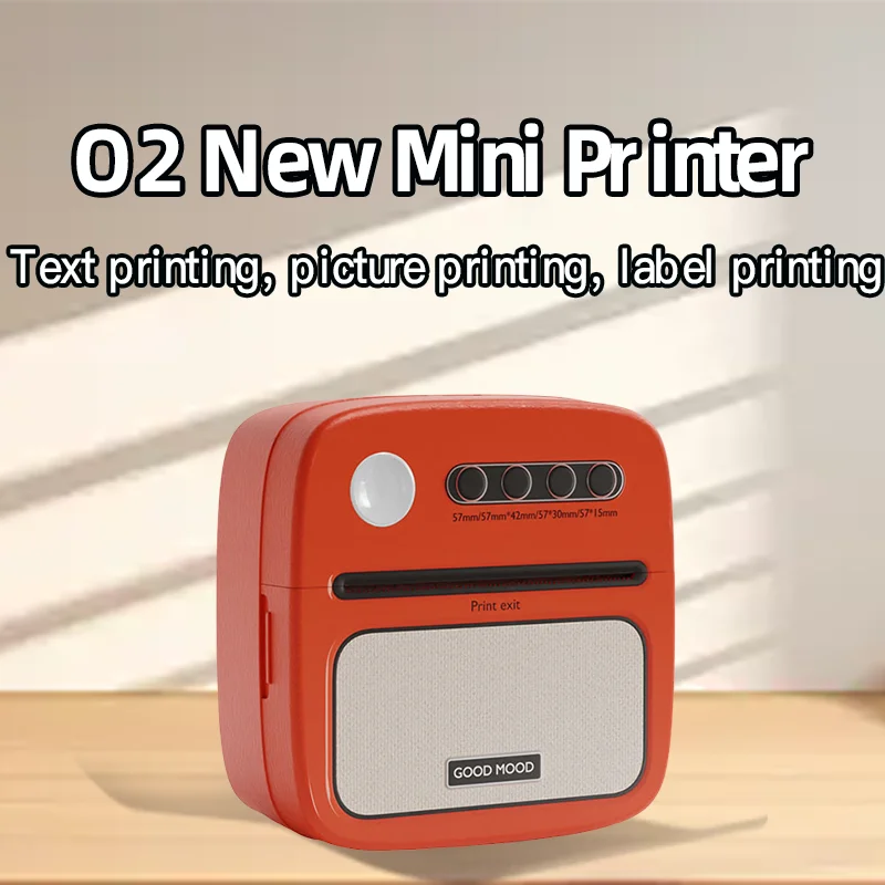 

D2 O2 New Mini Printer Inkless Thermal Printer 1200mAh Multifunctional Label Maker Machine Bluetooth for Kitchen Office School