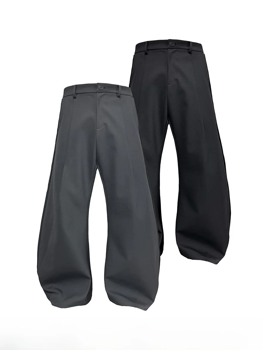 

Double Color Wide Leg JCAESAR HETE PANTS Loose Fit 3D Tailoring Detachable Belt Casual Youth Sle Nylon Spandex Blend
