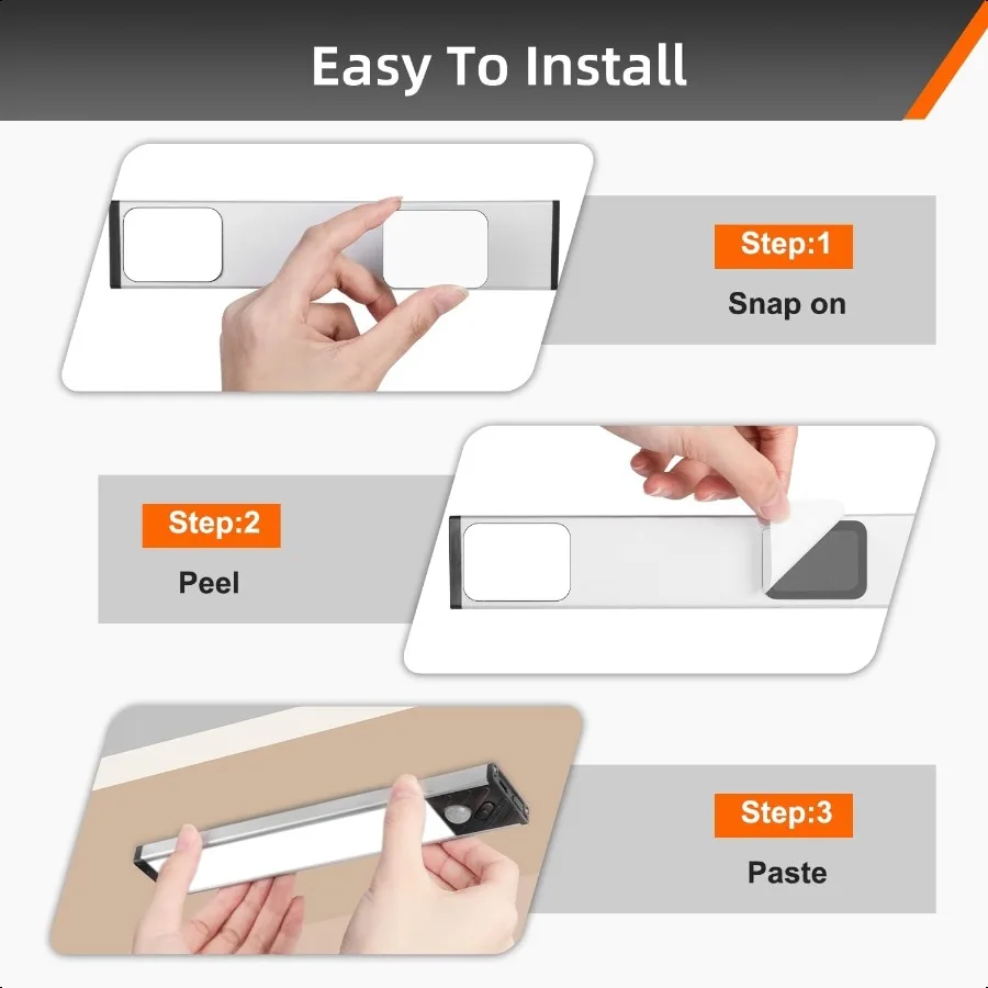 Under Cabinet Lighting Equipped with Motion Sensor Rechargeable Battery Operated3Level Adjustable Brightn 3 Pack Magnetic Under