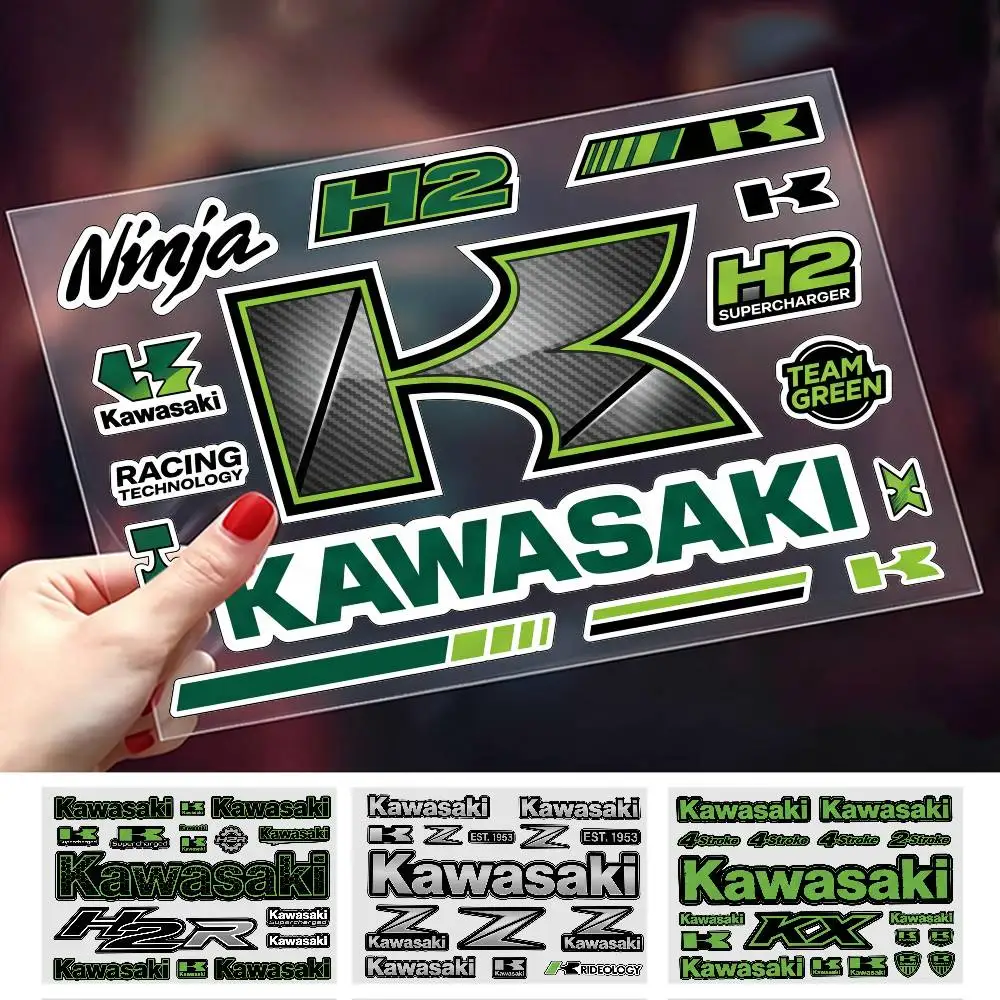 FÜR KAWASAKI Allzweck-reflektierende, wasserdichte, kratzfeste Aufkleber für Auto, Fahrrad, Helm, Tasse, Kühlschrank, dekorative Aufkleber