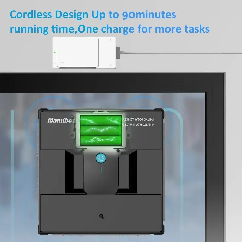 Mamibot SkyBot Cordless Window Cleaner Robot Vacuum  Working Time Glass Cleaning Tools Strong Auto Suction-adjusting