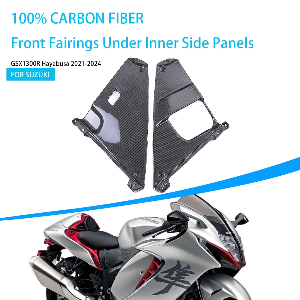 

Motorcycle 100% Carbon Fiber Front Fairings Under Inner Side Panel Accessories For SUZUKI GSX1300R Hayabusa 2021 2022 2023 2024