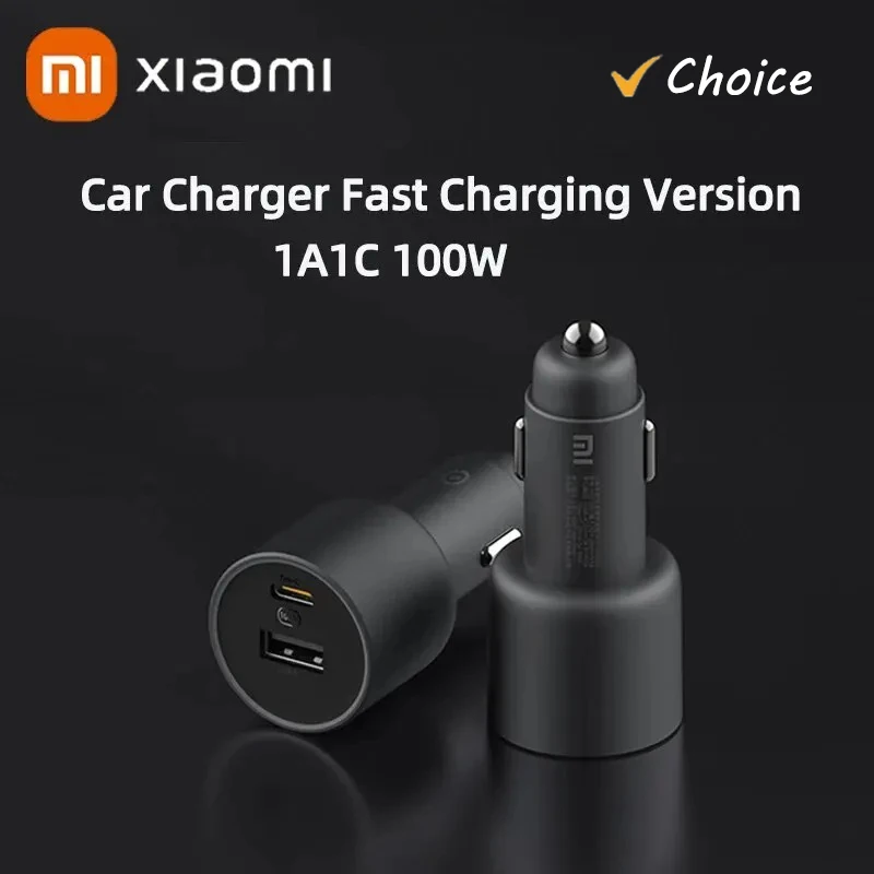

Новое автомобильное зарядное устройство Xiaomi 100W MAX 1A1C с быстрой зарядкой, двумя портами USB-A и USB-C, для умных устройств, полностью совместимое, с дисплеем с эффектом подсветки
