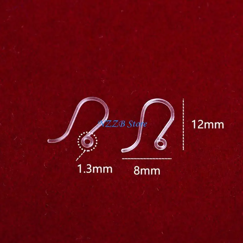 

T21F 100Pieces/set Resin Earring Hooks Ear Wire Hooks Earring Finding for DIY Jewelry