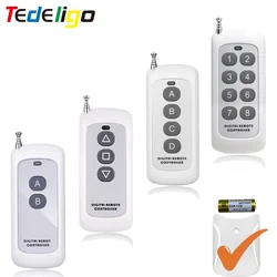 433Mhz Remote Control Learning Code 1527 RF Module Wireless 2/4/6/8 Button Antenna Reach 1000m Long Range Door Opener no clone