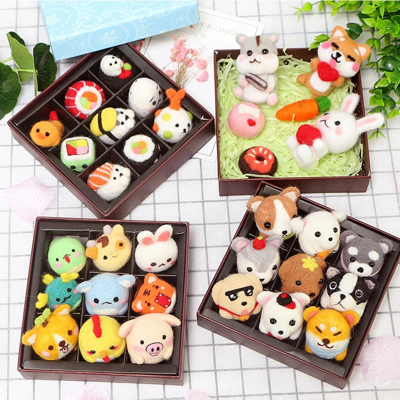 

Creative Handmade DIY Needle Felting Kit Cute Dogs Handicraft Felt Wool Felting Material Package Felt Fabric for Beginners Adult