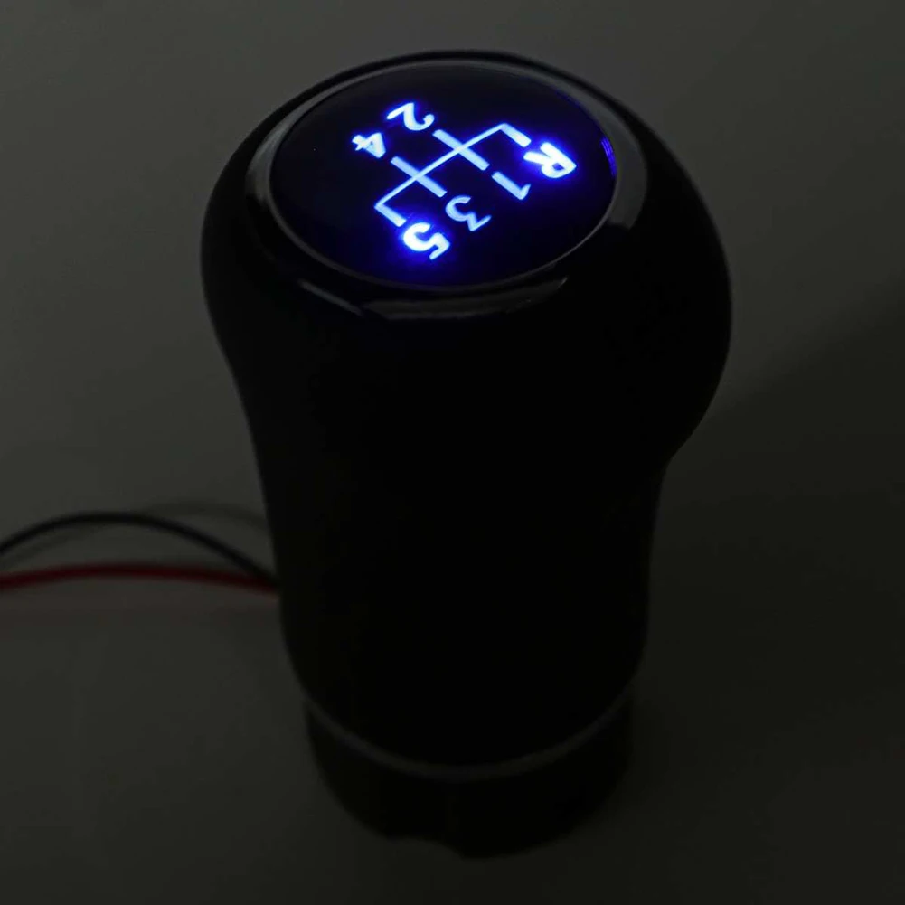 

Portable Universal 5Speed Manual Gear Shift Knob With LED Backlight Gear PU Leather Shifter Lever For Toyota/Benz//BMW