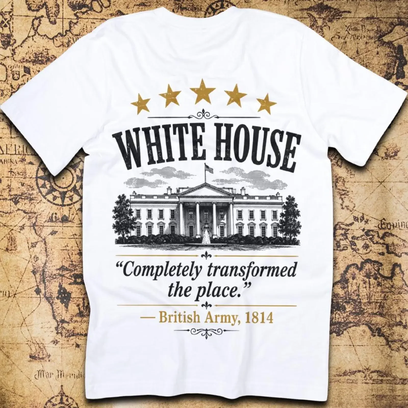 T-shirt « White House Completely Transformed The Place » vintage, délavé, extensible, unisexe, respirant, graphique, élégant, décontracté, doux