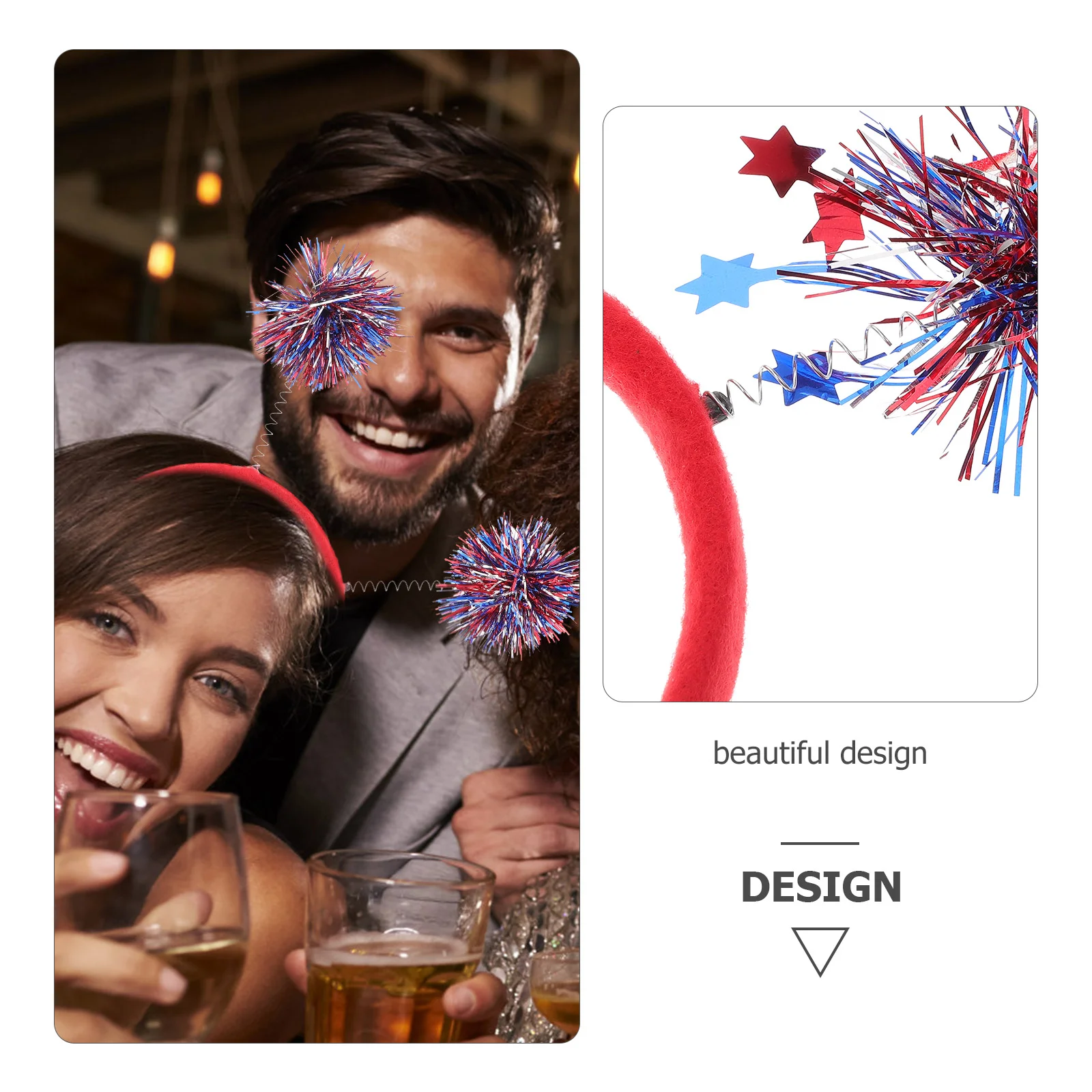 3 pezzi di fasce per capelli con bandiera americana, decorazioni per il 4 luglio, festival, fasce per capelli, copricapo, decorazioni patriottiche in tessuto