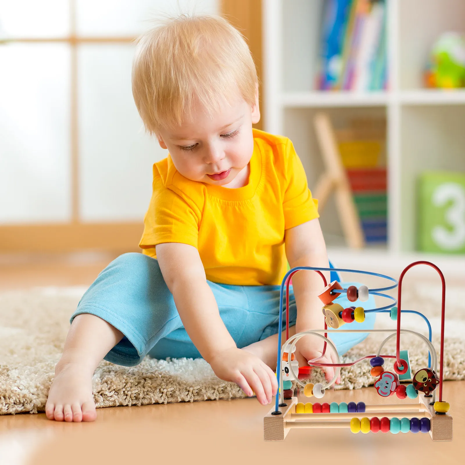 

1Set Animal Beaded Sensory Plaything Multi-Function Kids Bead Maze Roller Early Educational Cognitive Learning