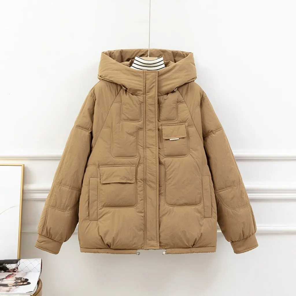 

Women's Cotton-Padded Winter Short Coat Warm Hooded Jacket Style Comfortable Fit Cotton-Filled Outerwear