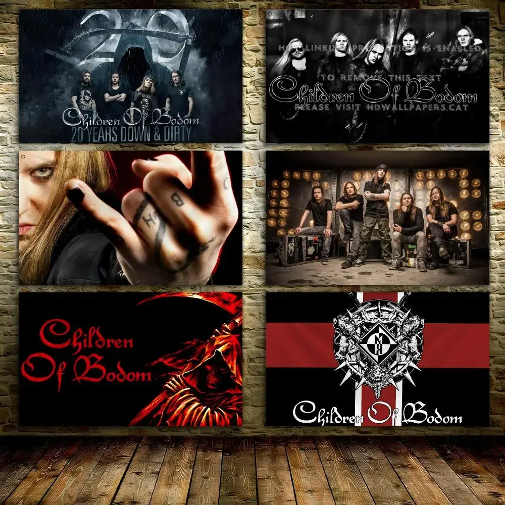 Rock Band C-Children of Bodom Flags Custom Decorative Wall Hanging Banner Art for Bedroom Living Room Home Office Outdoor Decor